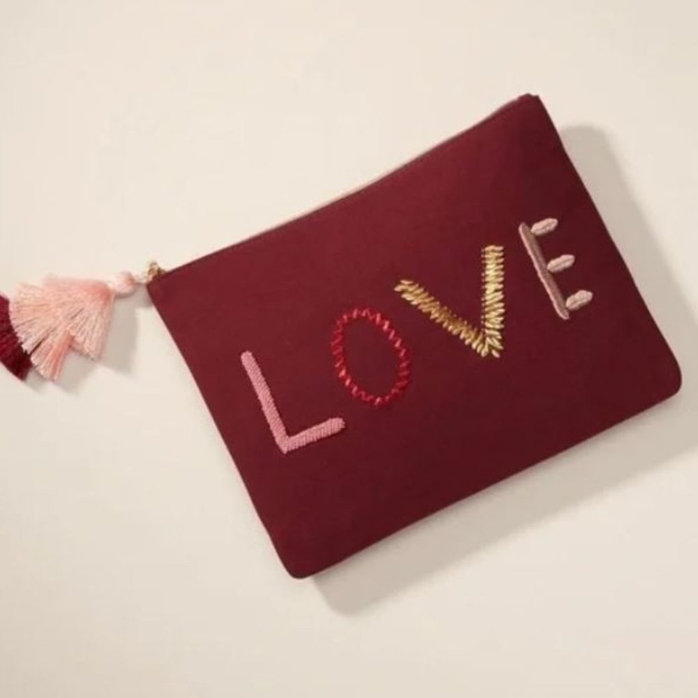 Stella & Dot Embroidered Love Clutch